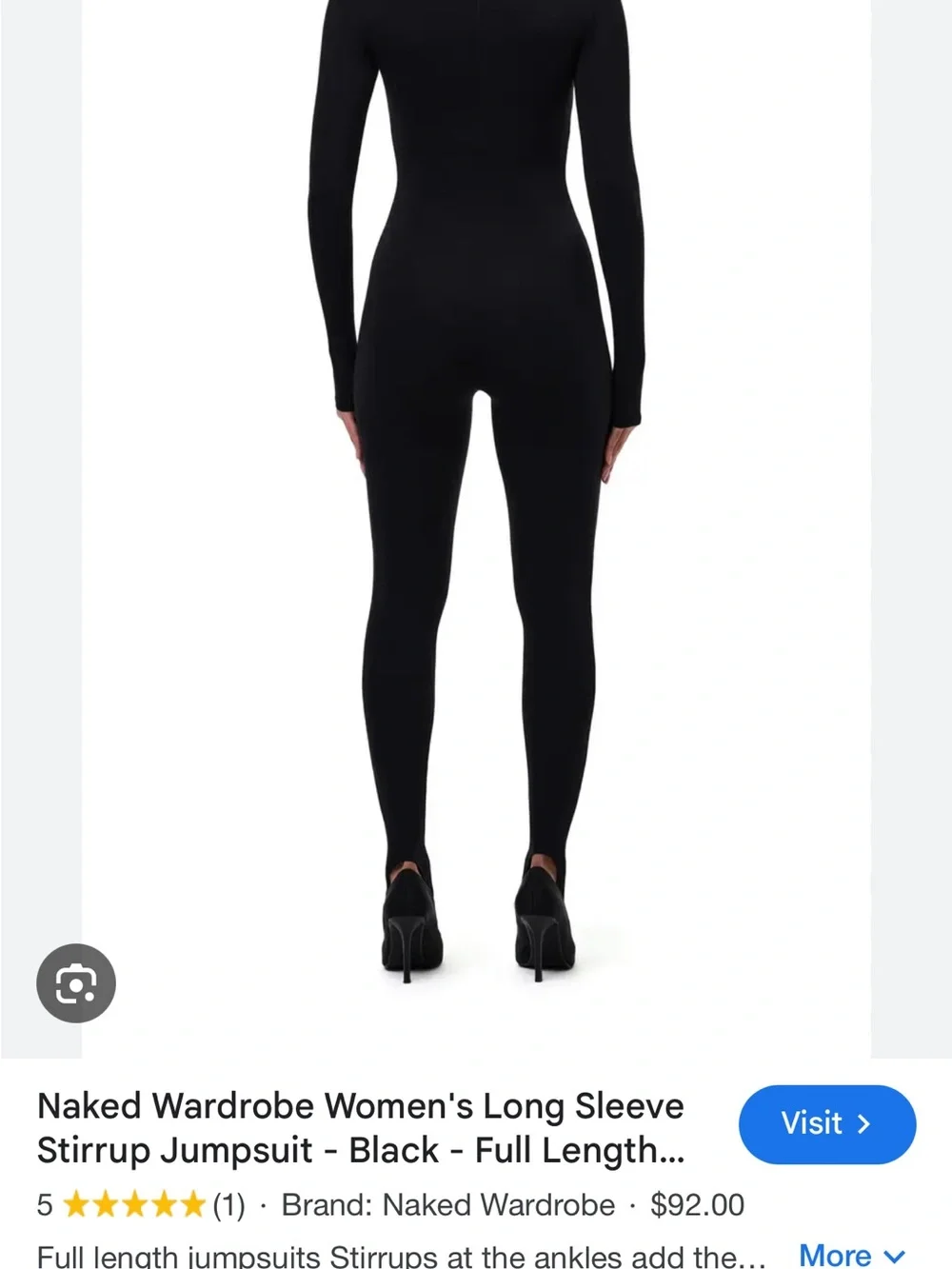 naked wardrobe medium Black Long-Sleeve Stirrup Jumpsuit - Picture 2 of 3